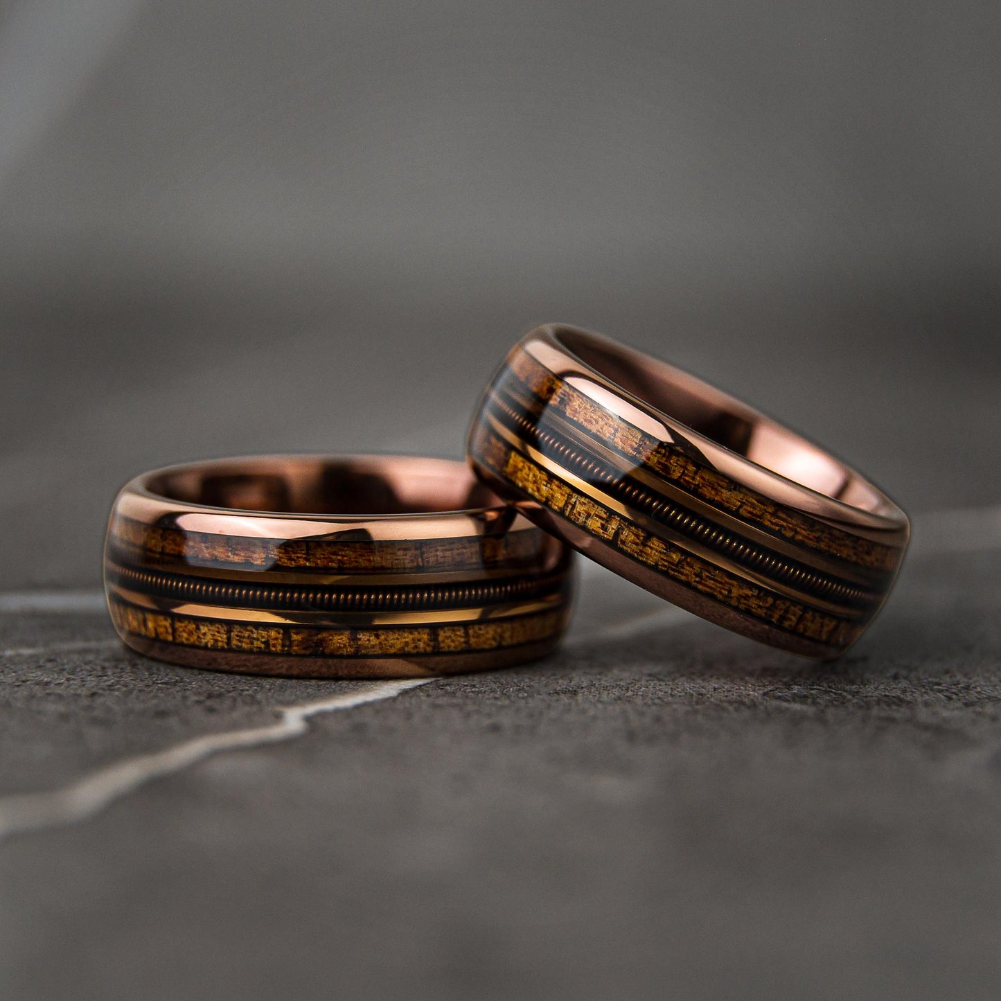 GUITAR HEROES - Guitar String Whiskey Barrel Mens Wedding Ring