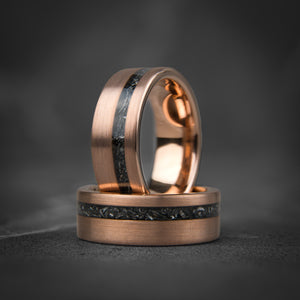 EMBERSTONE - Brushed Rose Gold Tungsten Wedding Band