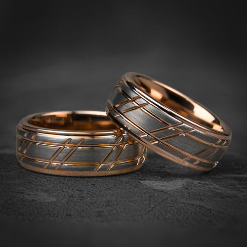APOLLO’s VOW - Hammered Rose Gold Wedding Ring