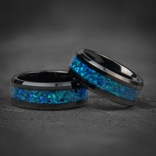 BLUE NOVA - Blue Opal Men's Wedding Band