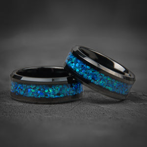 BLUE NOVA - Blue Opal Men's Wedding Band