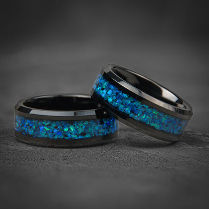 BLUE NOVA - Blue Opal Men's Wedding Band