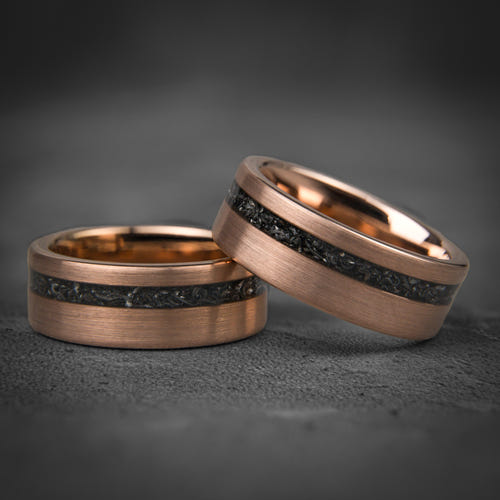 EMBERSTONE - Brushed Rose Gold Tungsten Wedding Band