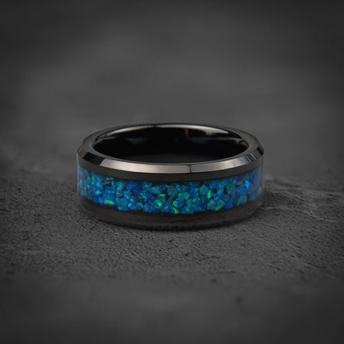 BLUE NOVA - Blue Opal Men's Wedding Band