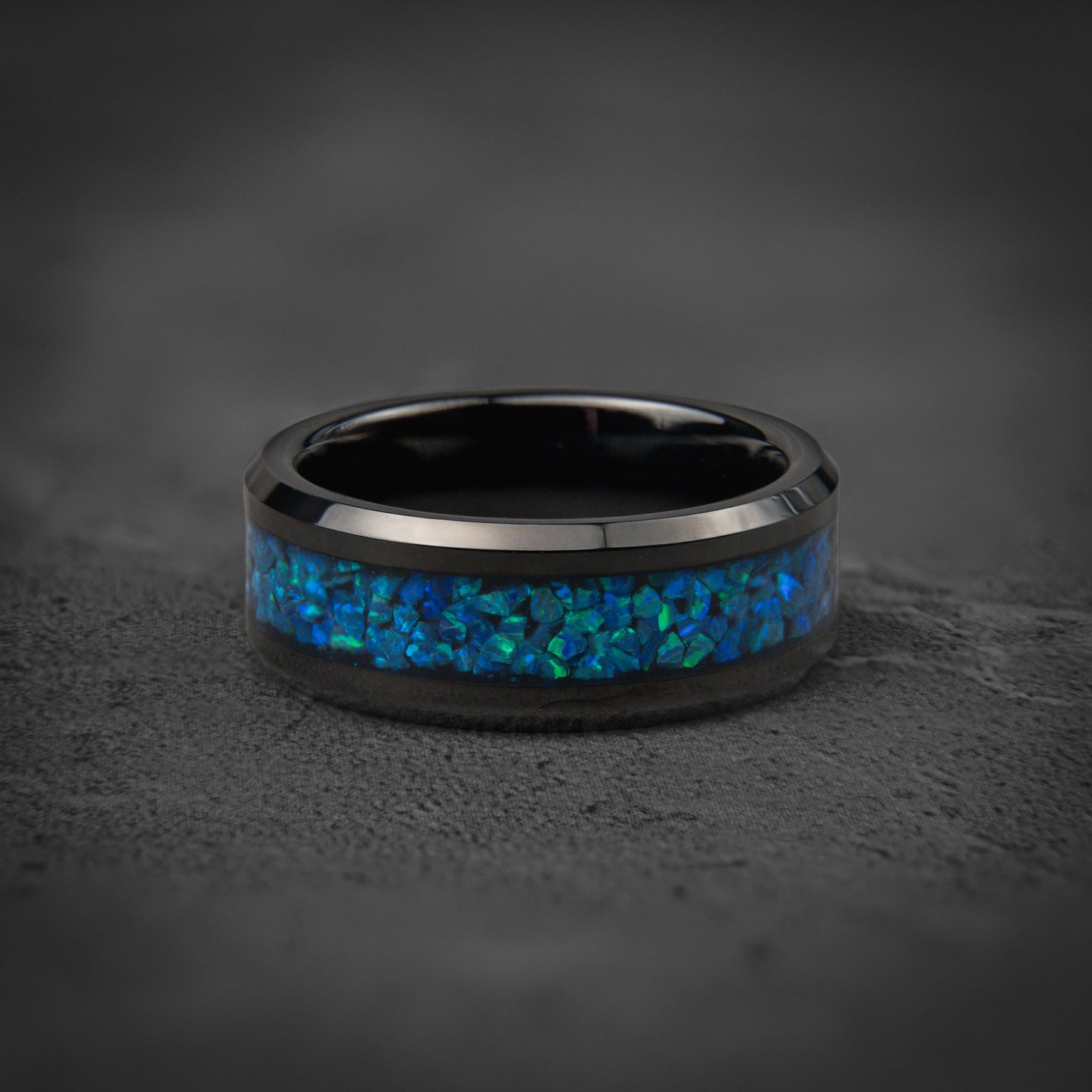 BLUE NOVA - Blue Opal Men's Wedding Band