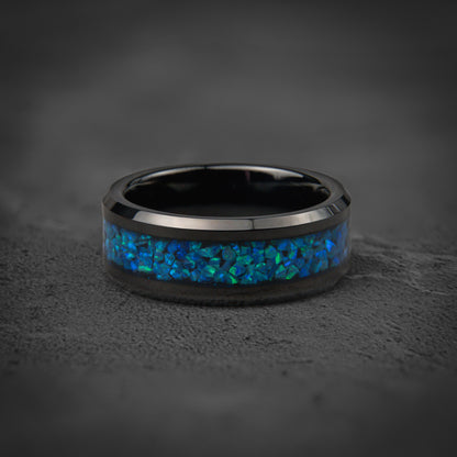 BLUE NOVA - Blue Opal Men's Wedding Band