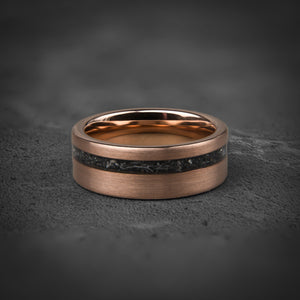 EMBERSTONE - Brushed Rose Gold Tungsten Wedding Band