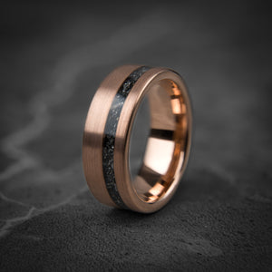 EMBERSTONE - Brushed Rose Gold Tungsten Wedding Band