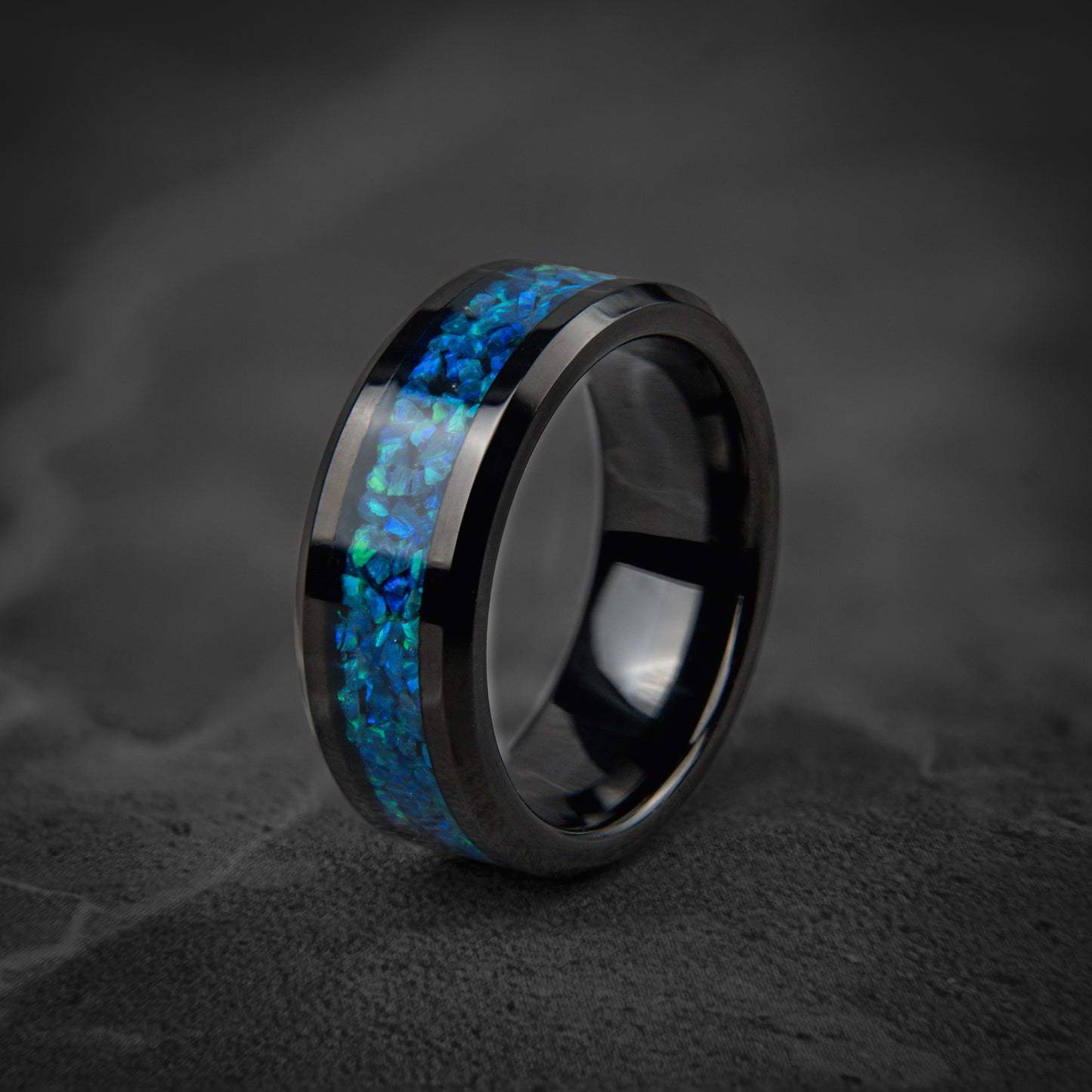 BLUE NOVA - Blue Opal Men's Wedding Band