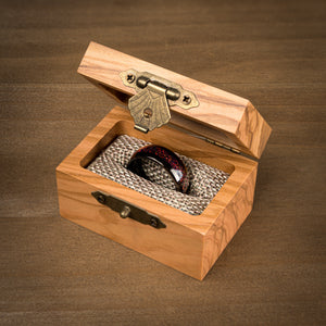 CRIMSON EMBER - Black Garnet Tungsten Ring