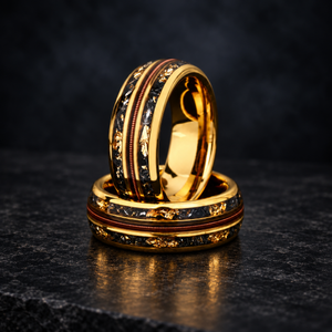 Astral Chord — Meteorite, Gold Leaf & Guitar String Ring