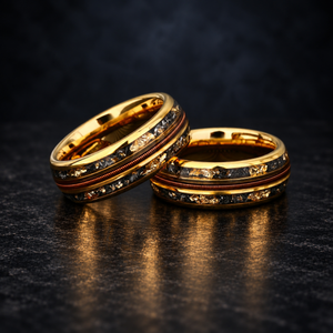 Astral Chord — Meteorite, Gold Leaf & Guitar String Ring