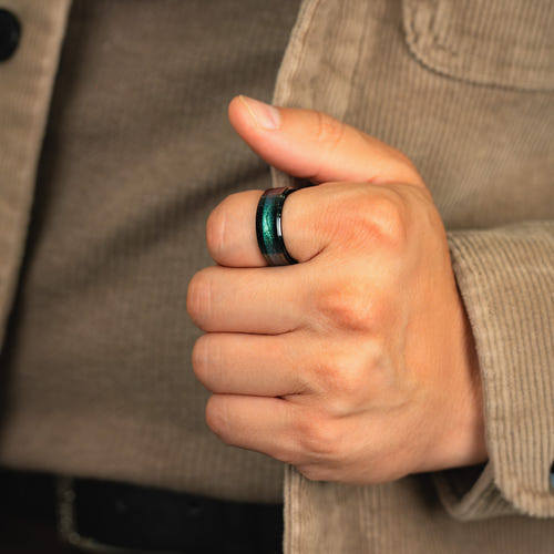 Cosmic Ocean - Unique Tungsten Ring