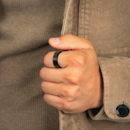 BLACKSMITH - Black Brushed Tungsten Wedding Band