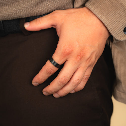 BLACKSMITH - Black Brushed Tungsten Wedding Band