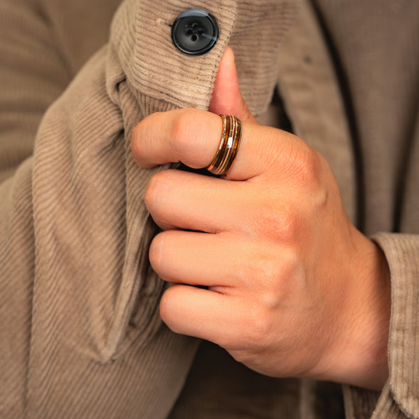 Sonata Forge - Light Rose Gold Tungsten Guitar String Ring