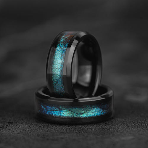 Cosmic Ocean - Unique Tungsten Ring