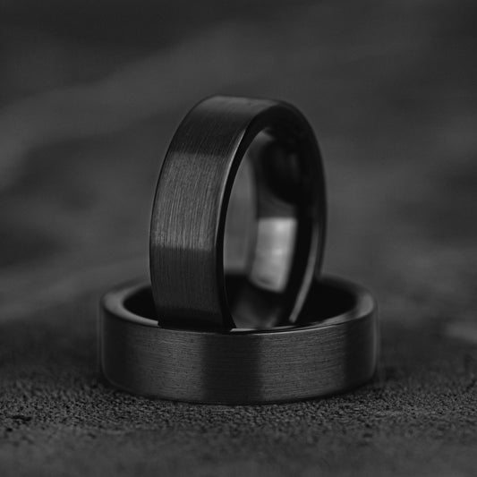 BLACKSMITH - Black Brushed Tungsten Wedding Band