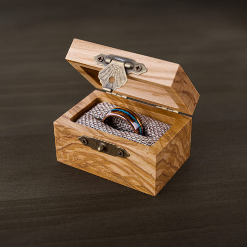 Opalleon - Green Opal & Rosewood Men's Wedding Ring
