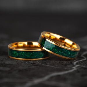 Verdant Crown – Jade & Gold Wolframring