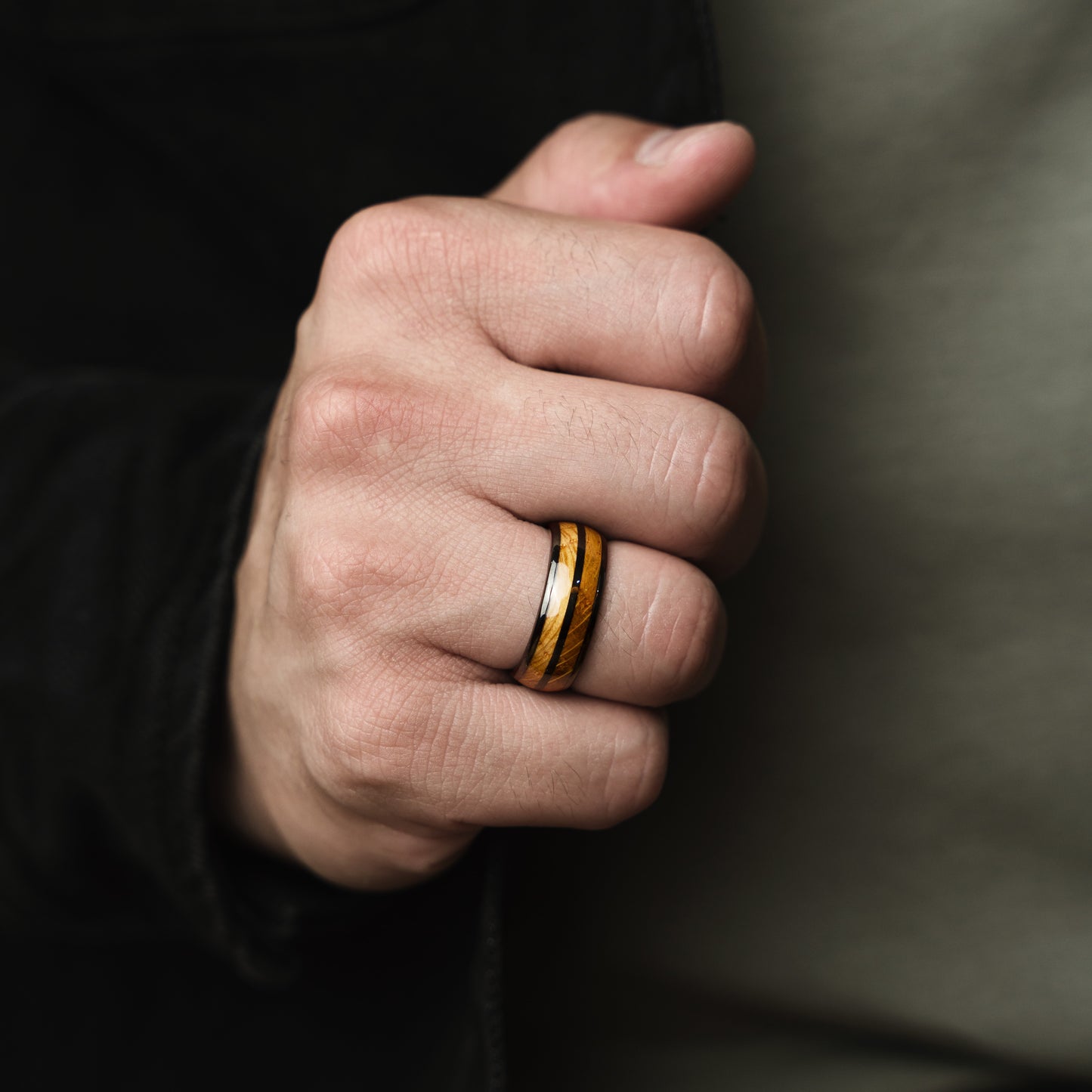 JACK & JACK - Double Whiskey Barrel Wood Inlay Ring