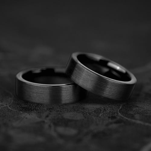 BLACKSMITH - Black Brushed Tungsten Wedding Band