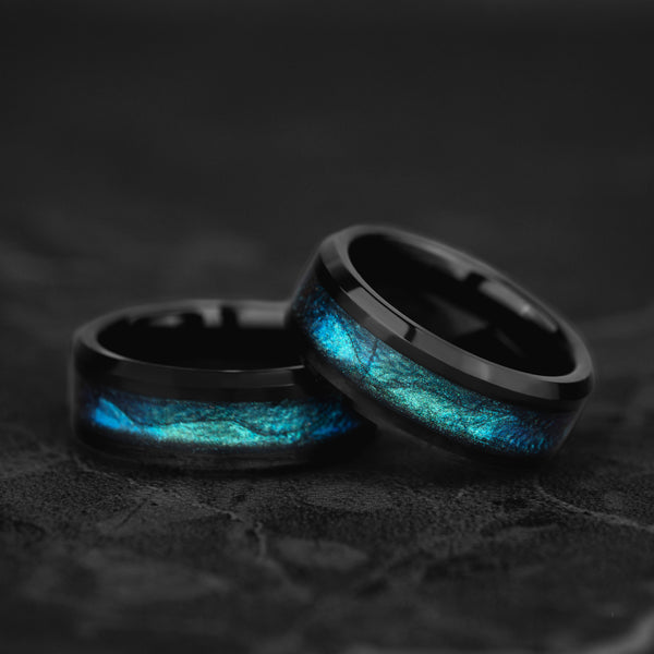 Cosmic Ocean - Unique Tungsten Ring