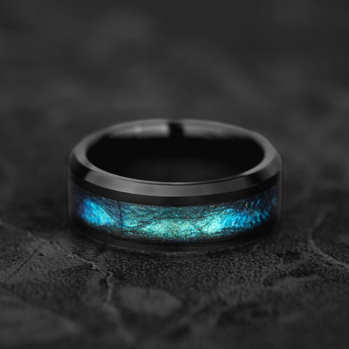 Cosmic Ocean - Unique Tungsten Ring
