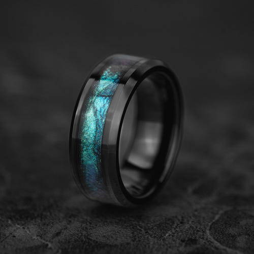 Cosmic Ocean - Unique Tungsten Ring