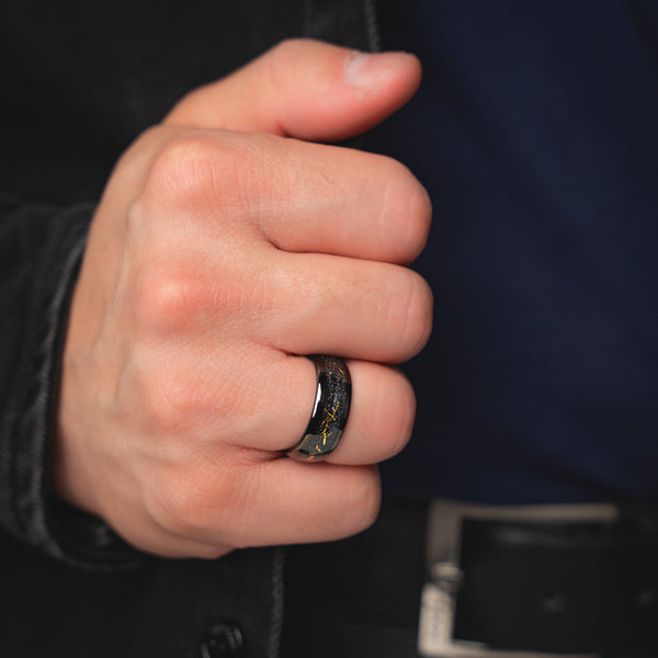 COSMOS - Galaxy Meteorite Tungsten Ring