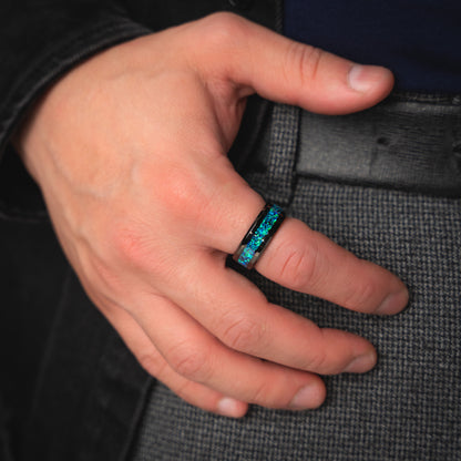 BLUE NOVA - Blue Opal Men's Wedding Band