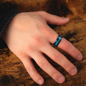 BLUE NOVA - Blue Opal Men's Wedding Band