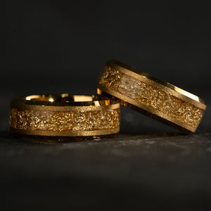 SOLEIL DORÉ - Gelber Wolframring mit 18k Goldeinlage