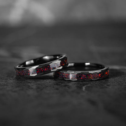 HAMMER RED SET - Matching His & Hers Ring Set