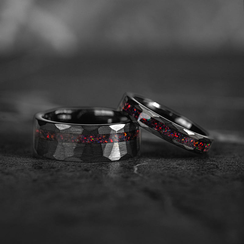 HAMMER RED SET - Matching His & Hers Ring Set