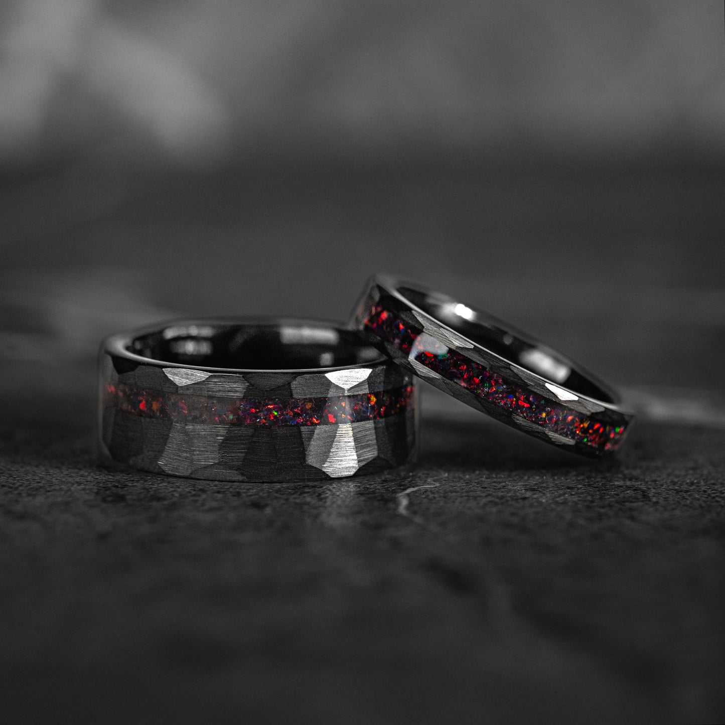 HAMMER RED SET - Matching His & Hers Ring Set