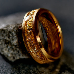 SOLEIL DORÉ - Gelber Wolframring mit 18k Goldeinlage