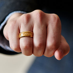 SOLEIL DORÉ - Gelber Wolframring mit 18k Goldeinlage