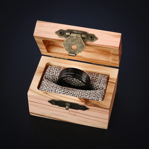 Nocturne Facet - Hammered Tungsten Wedding Ring