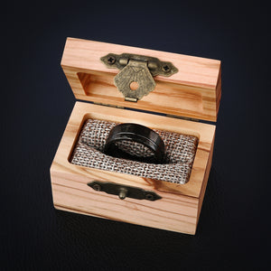 Nocturne Facet - Hammered Tungsten Wedding Ring
