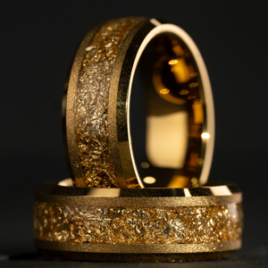 SOLEIL DORÉ - Gelber Wolframring mit 18k Goldeinlage