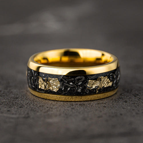 GOLD SKY - Meteoriten Goldblatt Flocken Ehering