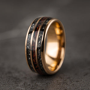DYNOREX- Meteoriten-Dinosaurierknochen-Ring