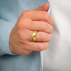 Molten Ridge - Damascus Steel Handmade Ring