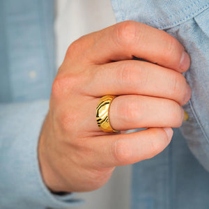 Molten Ridge - Damascus Steel Handmade Ring